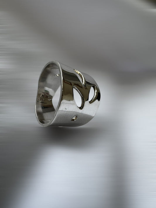 Anillo ancho Calado helecho