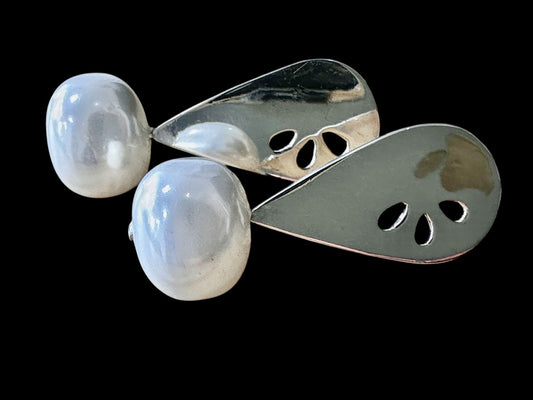 Aretes Calado gota perla Shell