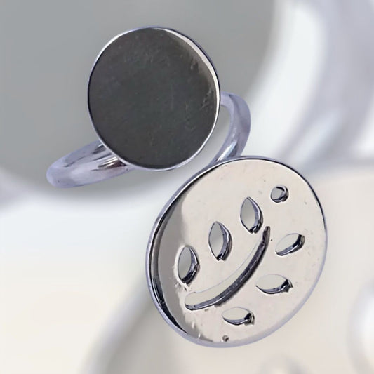 Anillo circulo doble Calado Helecho